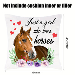 Horse Decorative Throw Pillow Covers for Girls