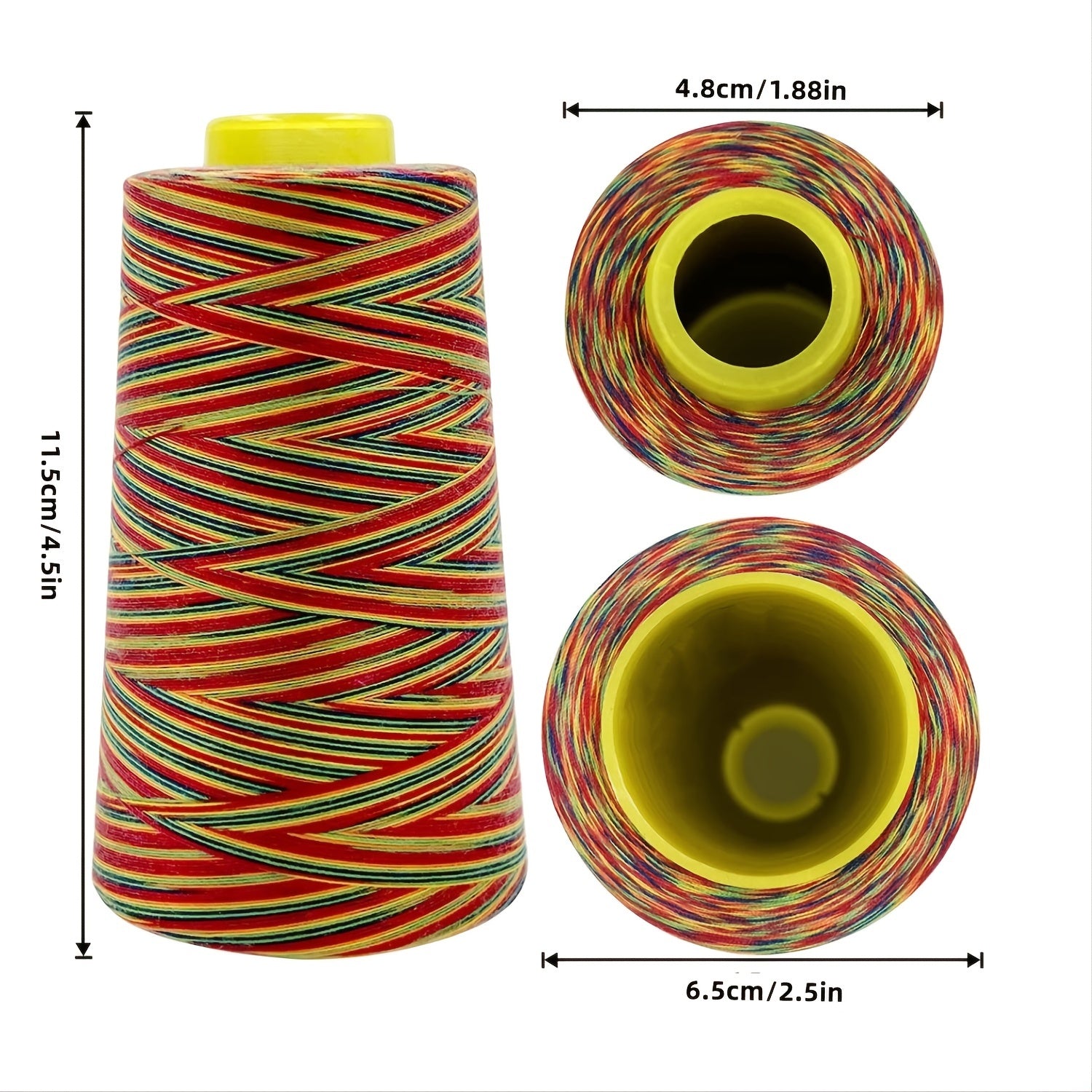 3000 Yards Rainbow Sewing Thread for Machine and Hand Repair Works