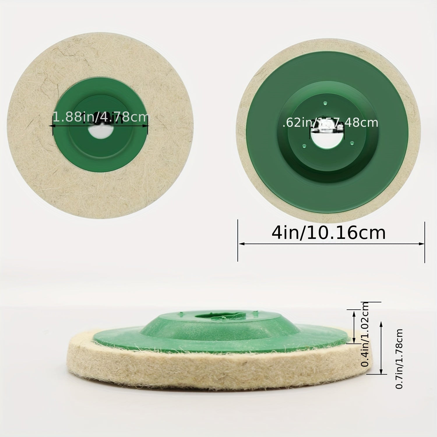 4" Round Wool Felt Disc Grinding Wheel Pad For 100 Angle Grinder Green