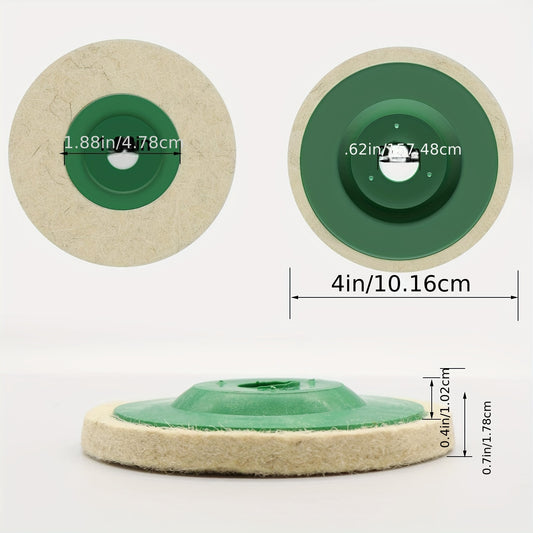 4" Round Wool Felt Disc Grinding Wheel Pad For 100 Angle Grinder Green