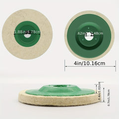 4" Round Wool Felt Disc Grinding Wheel Pad For 100 Angle Grinder Green