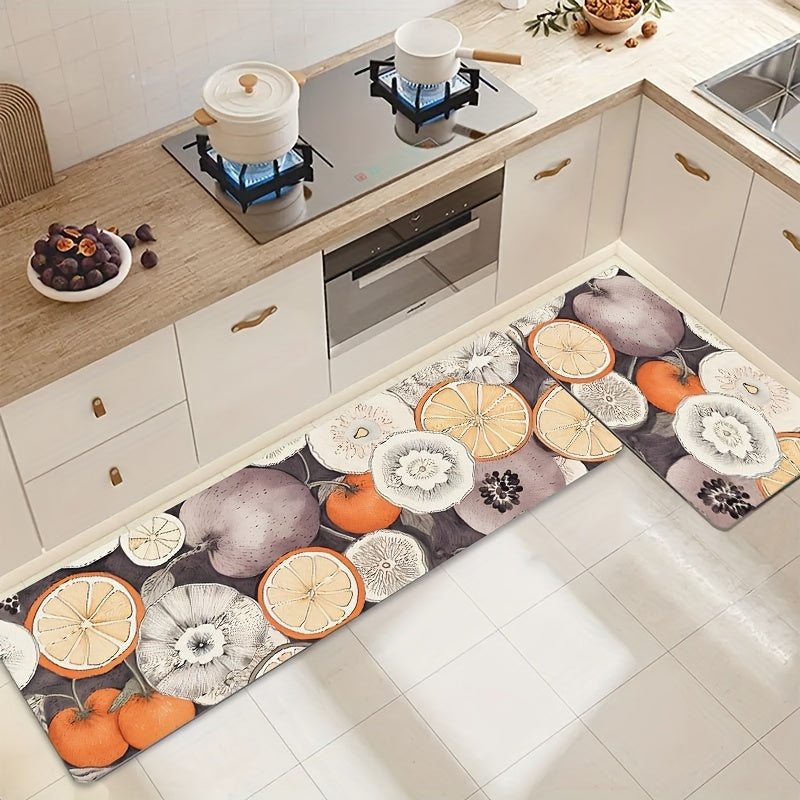 Fruit Pattern Kitchen Mat Non Slip & Waterproof