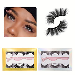 3 Pairs Natural 5D False Eyelashes for Charming Effect