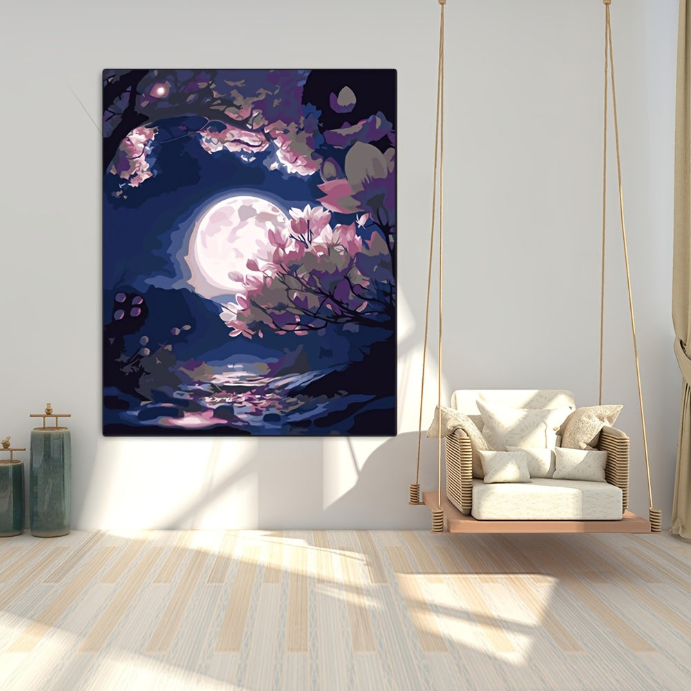 Bright Moon Paint by Numbers Kit Acrylic Digital Painting on Canvas