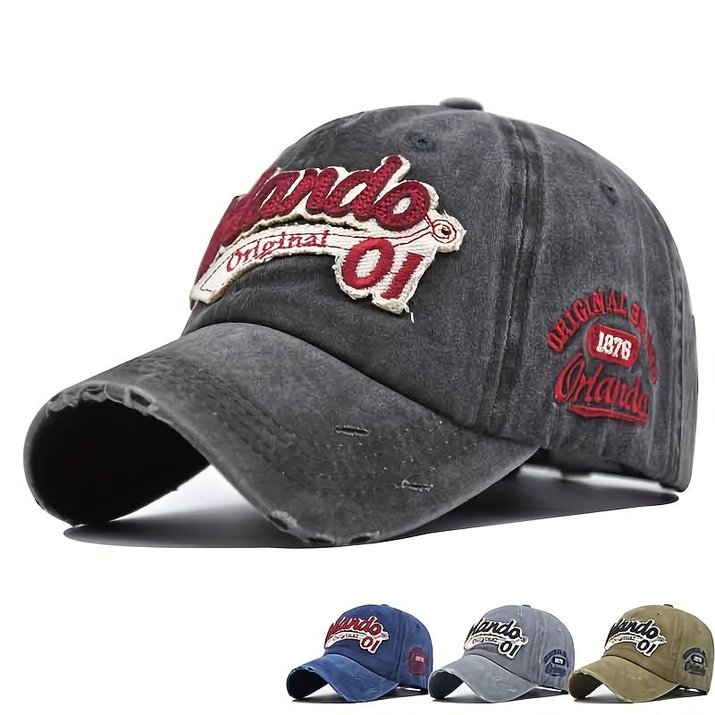 Vintage Baseball Cap 3D Embroidered Alphabet Men Women Duck Cap