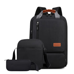 Men Backpack Business Three-piece Set Commuter Bag Large Capacity
