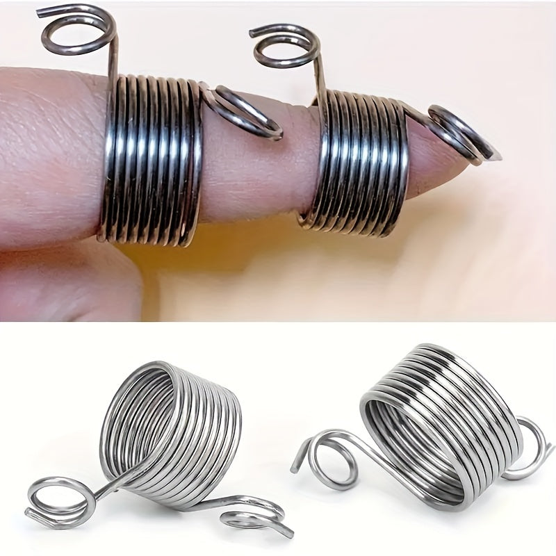 Crochet Ring Finger Yarn Guide Stainless Steel Adjustable Knitting Loop