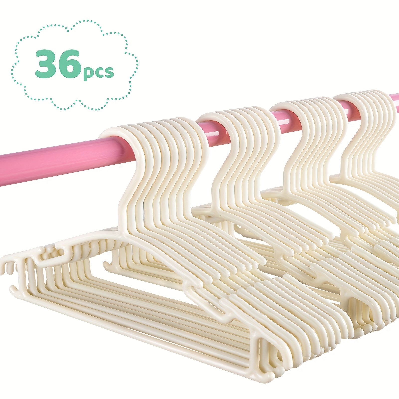 12pcs Beige Baby Hanger for Clothing Stores