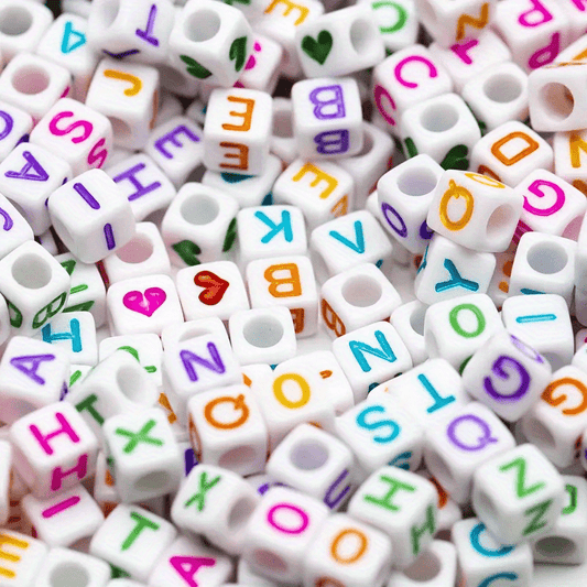 100pcs 6 6mm English Letter Cube Acrylic Beads DIY Jewelry Accessories
