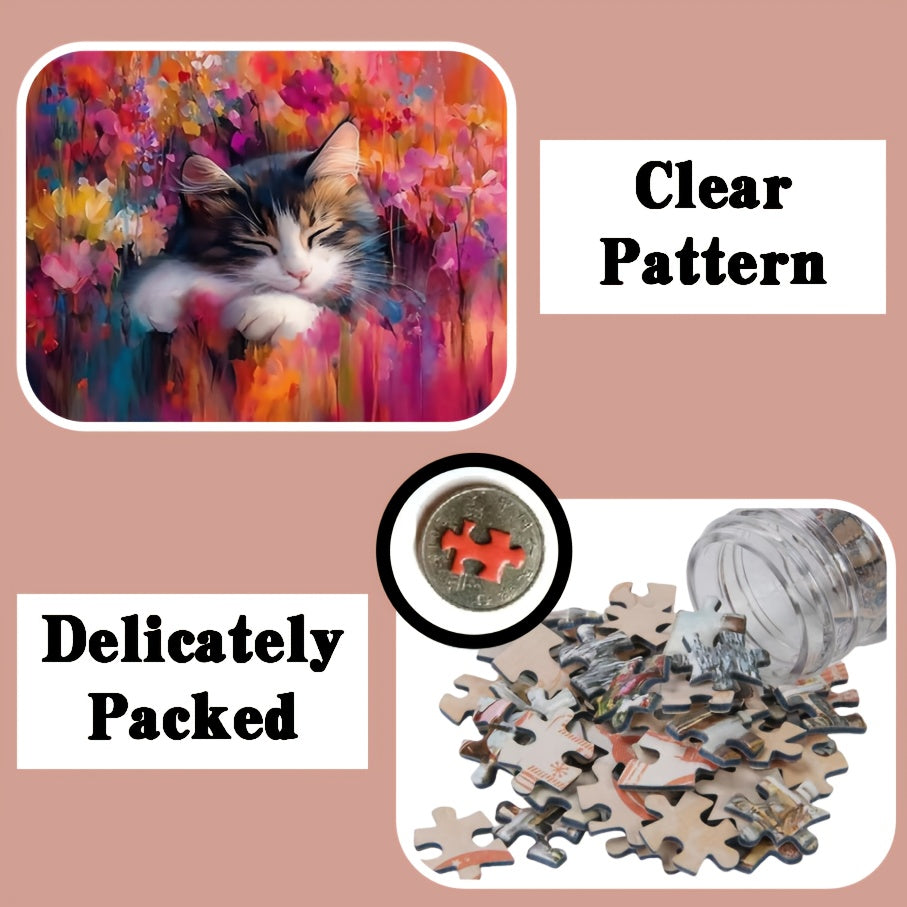 750pcs Test Tube Puzzle Jigsaw Cats Series Home Decor