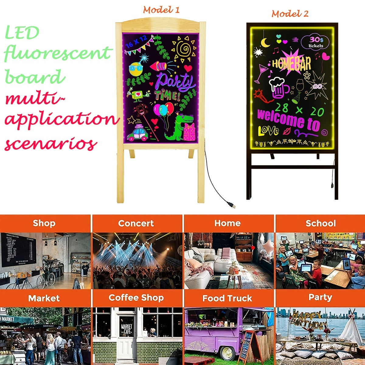 LED Fluorescent Board For All Saints' Christmas Party