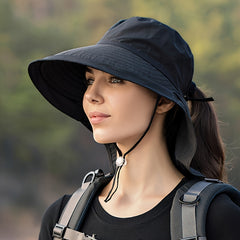 Outdoor Wide Brim Anti UV Waterproof Bucket Hat For Hiking