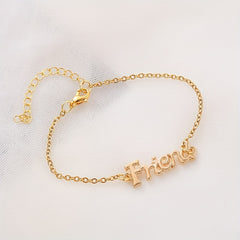 Golden Letter Bracelet & Necklace Set, Gift for Friends