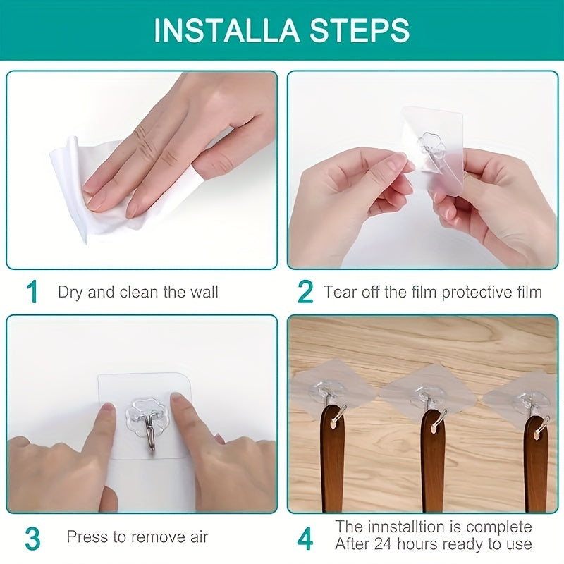 3pcs Adhesive Heavy Duty Wall Hook Waterproof for Bathroom Kitchen