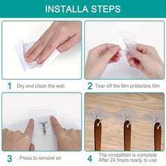 3pcs Adhesive Heavy Duty Wall Hook Waterproof for Bathroom Kitchen