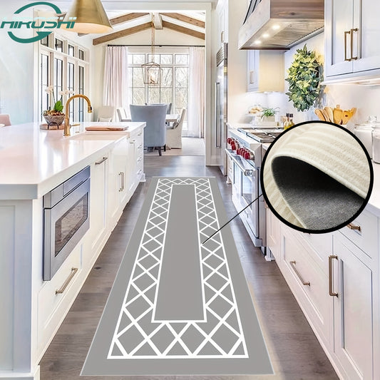 Modern Moroccan Hallway Rug Line Bohemian Kitchen Washable Runner Rug