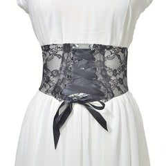 Women's Lace Up Corset Elastic Waist Belt