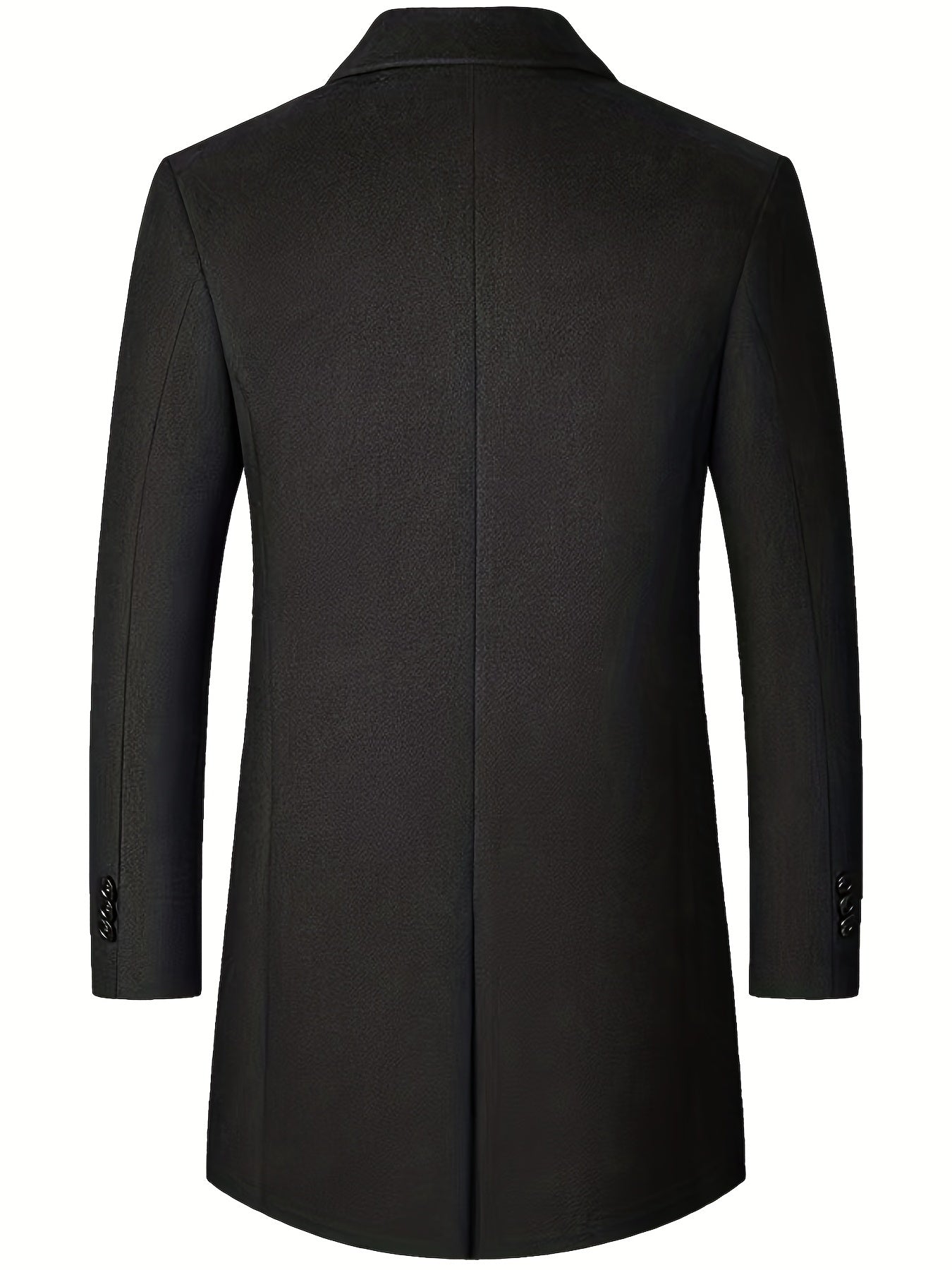 Men's Woolen Coat Single Breasted Casual Windbreaker Jacket