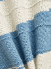 Striped Pattern Sweater Men's Casual Warm Round Neck Pullover