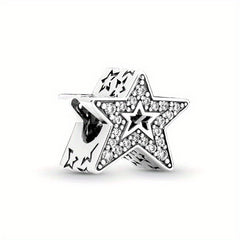 Rhinestone Decor Silver Space Astronaut Bead for DIY Jewelry
