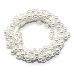 Solid Beaded Scrunchie Ponytail Holder Hair Accessory