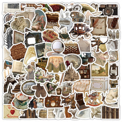 103pcs Vintage Palace Stickers Scrapbook Laptop Bumper Skateboard Water Bottle C