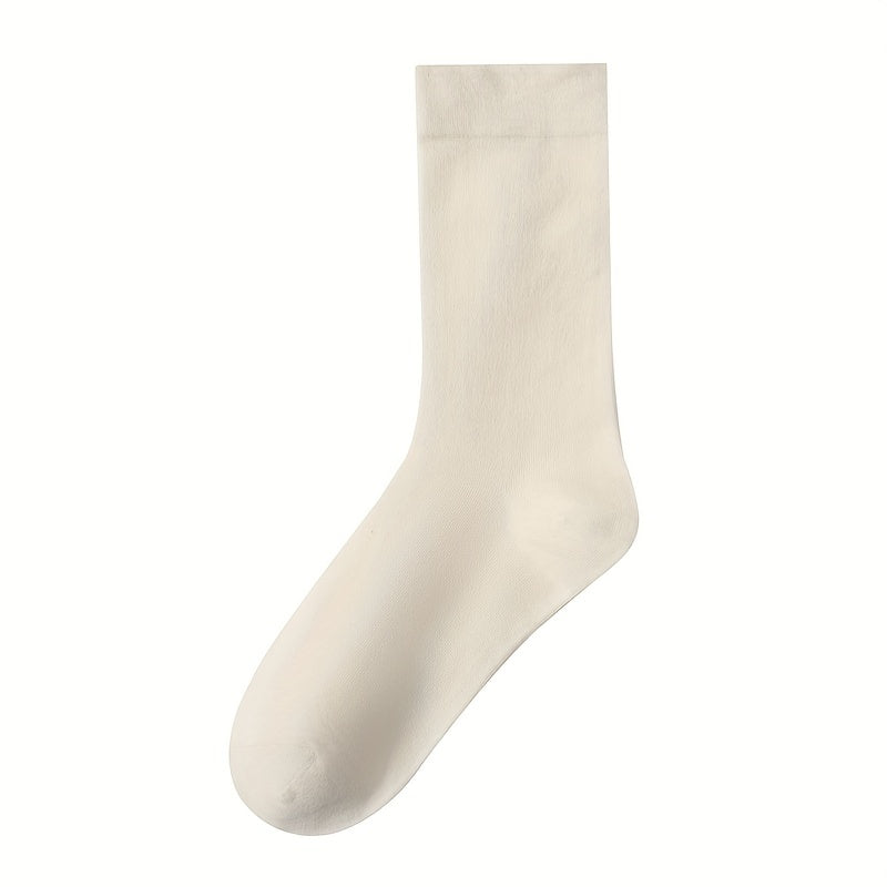 3 Pairs Solid Socks Comfy & Breathable Women's Stockings & Hosiery