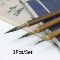 3pcs Set Fine Paint Brush Chinese Calligraphy Brush Pen