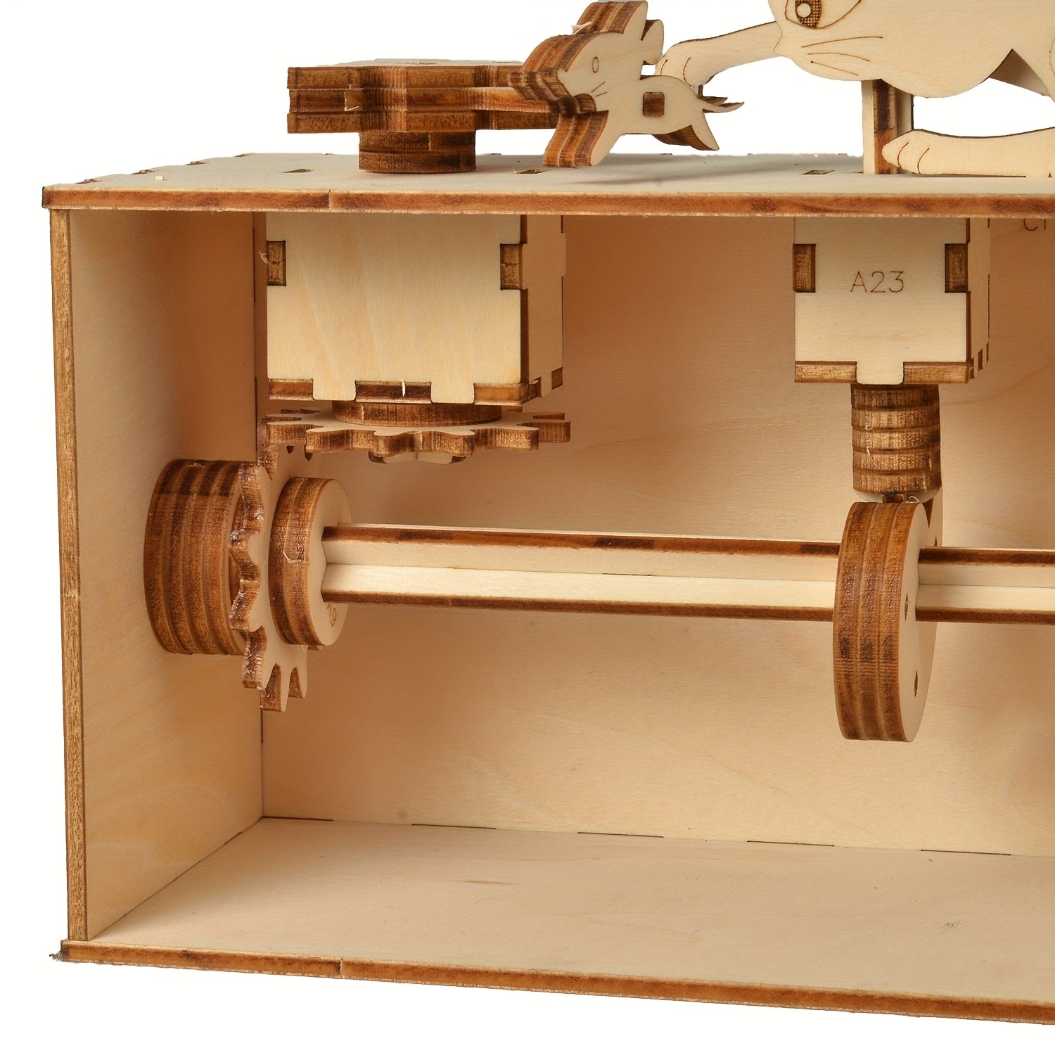Handcrafted Cat and Mouse Wooden Puzzle Kit
