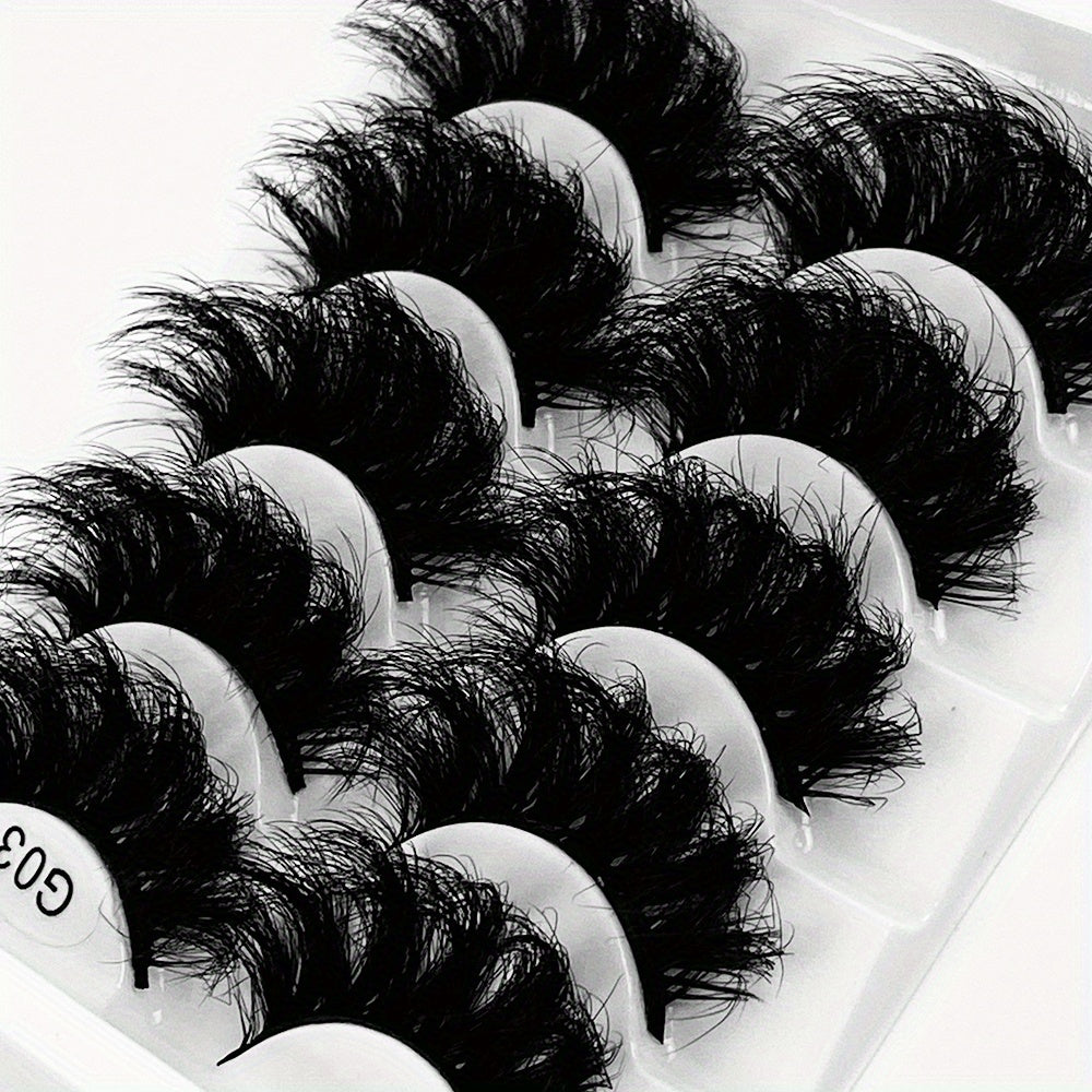 5 Pairs Crisscross Faux Mink Lashes Thick False Eyelashes Extension for Party