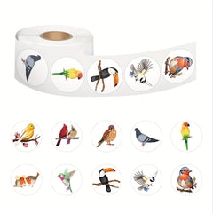 500pcs Cartoon Bird Vinyl Stickers Animal Themed Roll