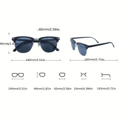 Rivet Square Sunglasses Mirrored UV400 Sun Shades + Case