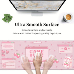 Pink Strawberry Milk Gaming Mouse Pad XL Large Extended Mousepad