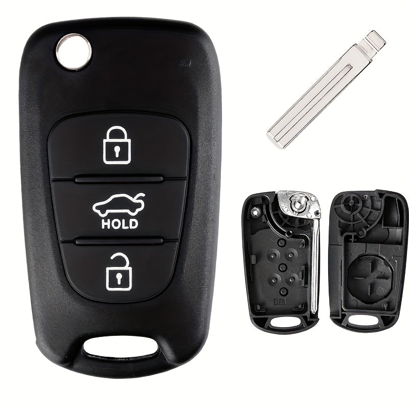 Hyundai Kia Key Fob Case 3 Buttons Flip Folding