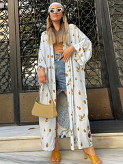  Graphic Print Long Sleeve Cover Up Robe