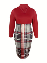  Mock Neck Bodycon Midi Dress