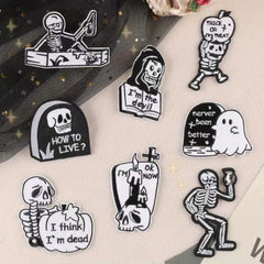 8pcs Skull Embroidery Patches Cloth Stickers For Men
