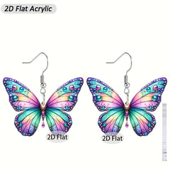 Butterfly Acrylic Earrings - Multicolor Lightweight Hypoallergenic