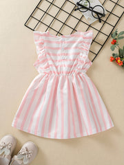 Baby Girls Striped Sleeveless Dress With Bow