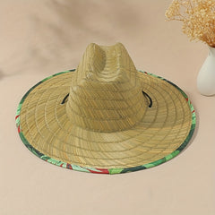 Boho Wide Brim Sun Hat Straw Hat UV Protection Women Summer
