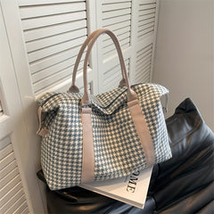 Houndstooth Pattern Travel Bag Large Capacity Duffle Bag