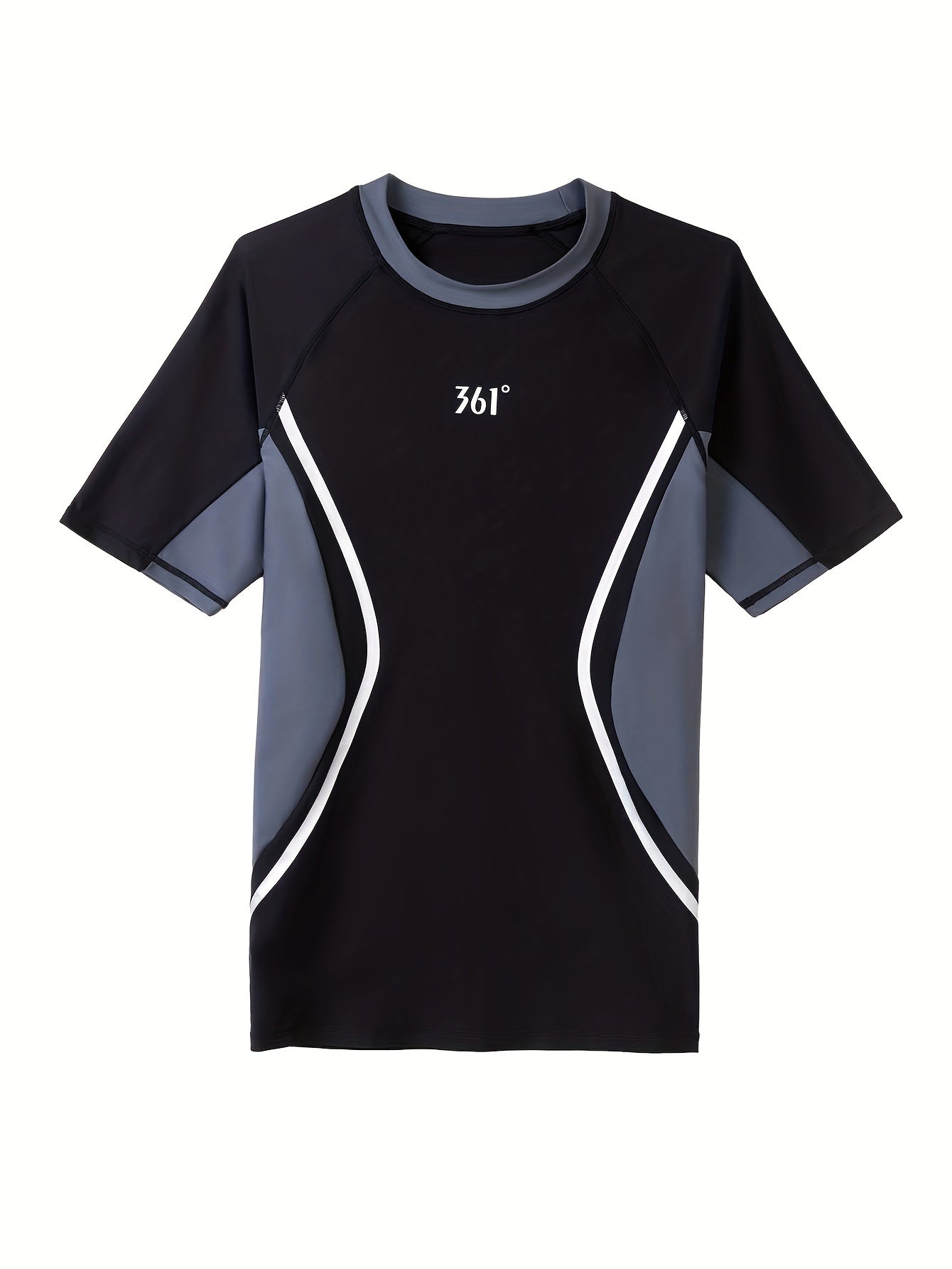 Men's Block Swimwear Short Sleeve T shirt Sun Protection