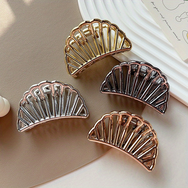 4pcs Minimalist Solid Hair Claw Non Slip Hair Styling Accessories
