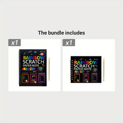 2pcs Rainbow Scratch Art Notebook - Creative Set for Teens