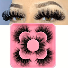 5 Pairs Fluffy D Curl Faux Mink False Eyelashes Extension