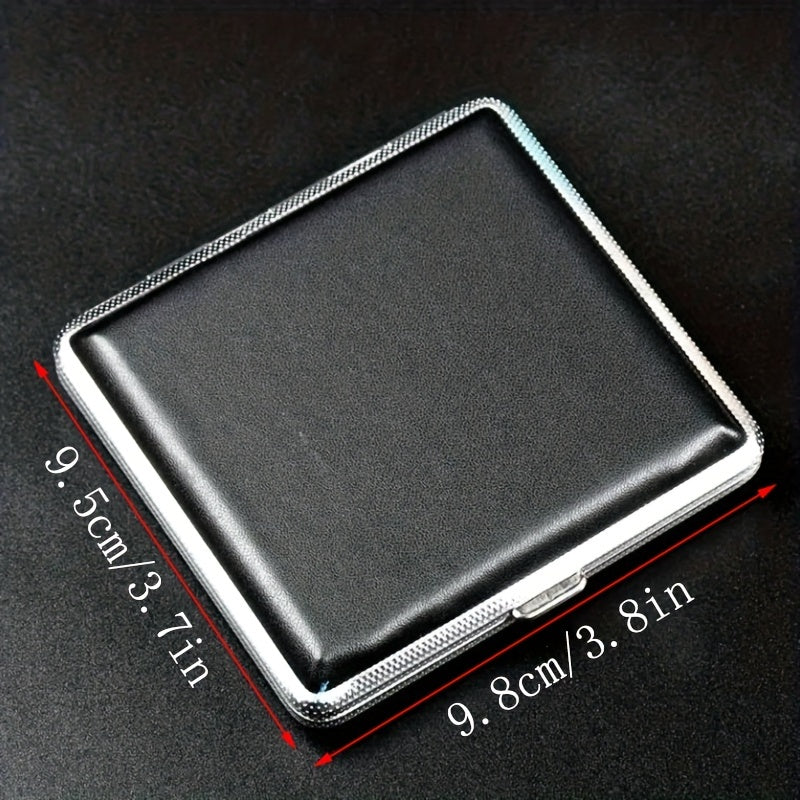 Portable Leather Cigarette Box 20pcs Snap Button Cigarette Storage Box