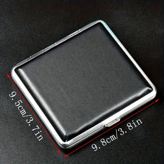Portable Leather Cigarette Box 20pcs Snap Button Cigarette Storage Box