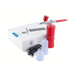 0.4mm Pink Mini Air Compressor Kit Air Brush Paint Spray Gun Airbrush