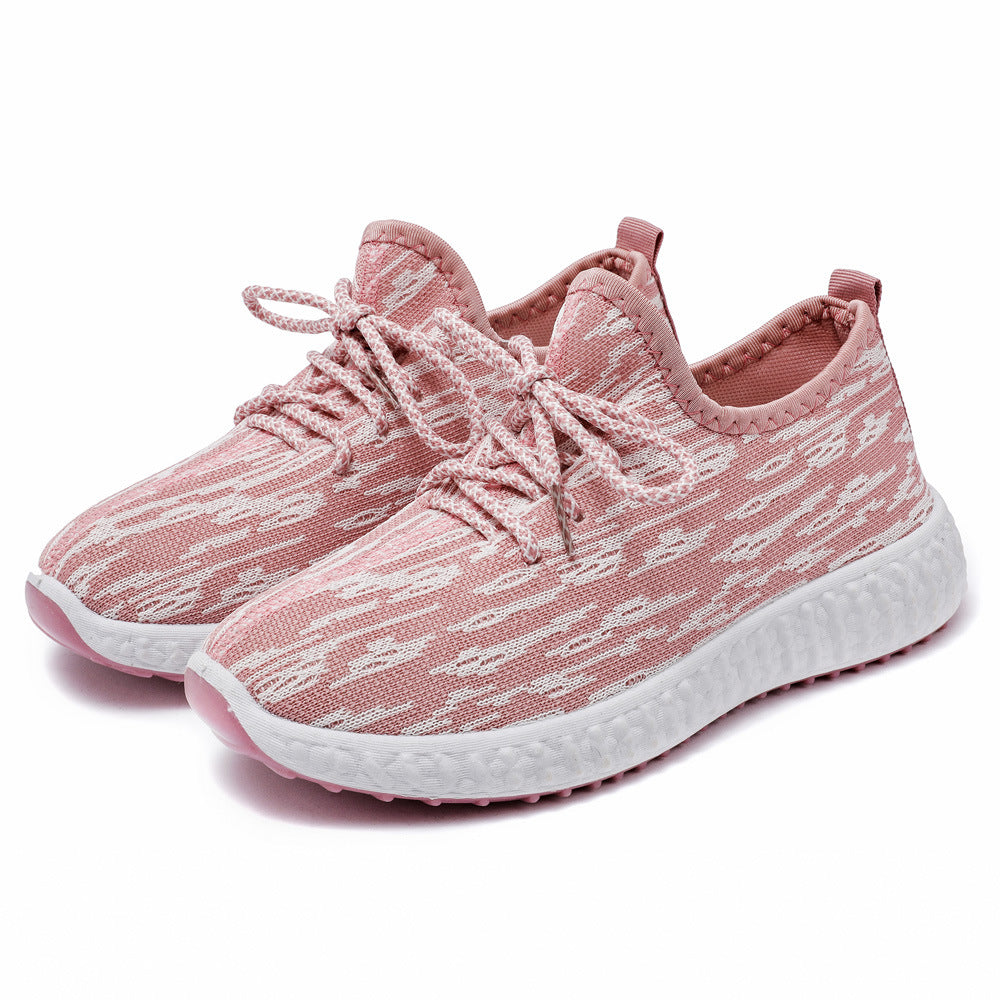 Women's Knitted Road Running Shoes Lightweight & Breathable Lace Up Sports Shoes