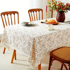 Flower Print Tablecloth Polyester Rectangular Lace Tablecloth